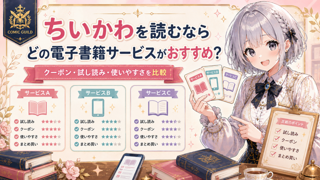 『ちいかわ』を読むならどの電子書籍サービスがおすすめかを比較するH2画像。