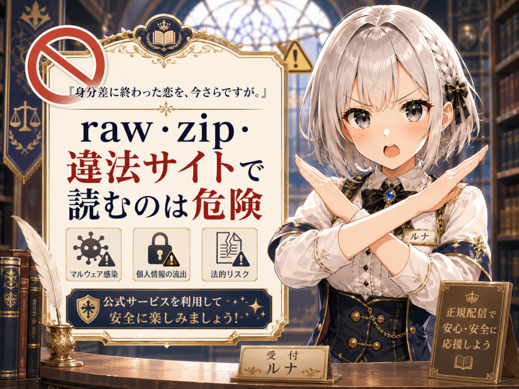 「身分差に終わった恋を、今さらですが。」をraw・zip・違法サイトで読む危険性を案内しているH2画像