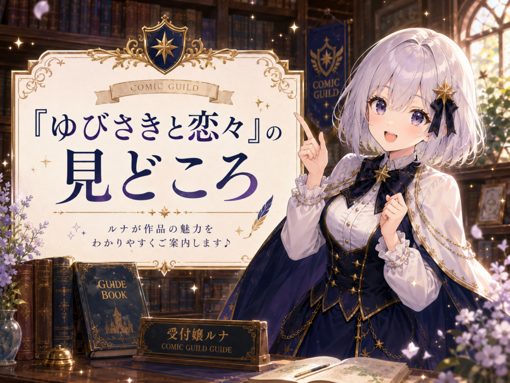 ゆびさきと恋々の見どころや魅力を紹介するルナのイラスト