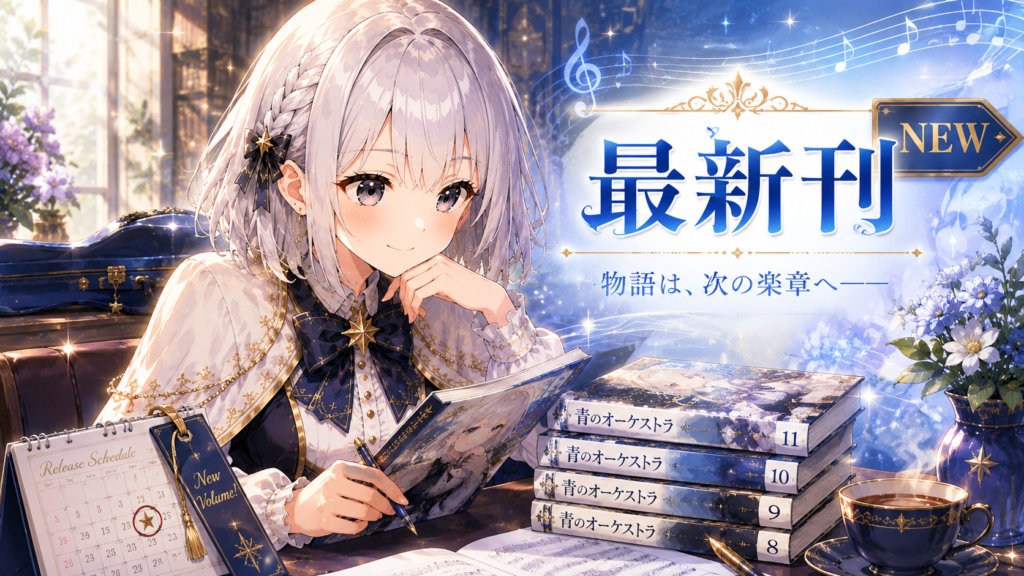 ルナが青のオーケストラの最新刊情報を案内しているH2画像