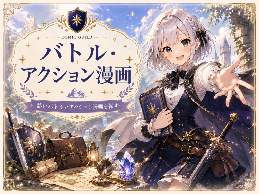 バトル・冒険漫画カテゴリーを案内するカード画像