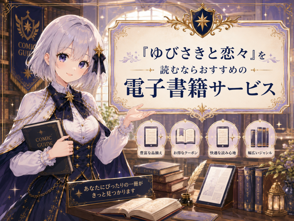 ゆびさきと恋々を読むのにおすすめの電子書籍サービスを紹介するルナのイラスト