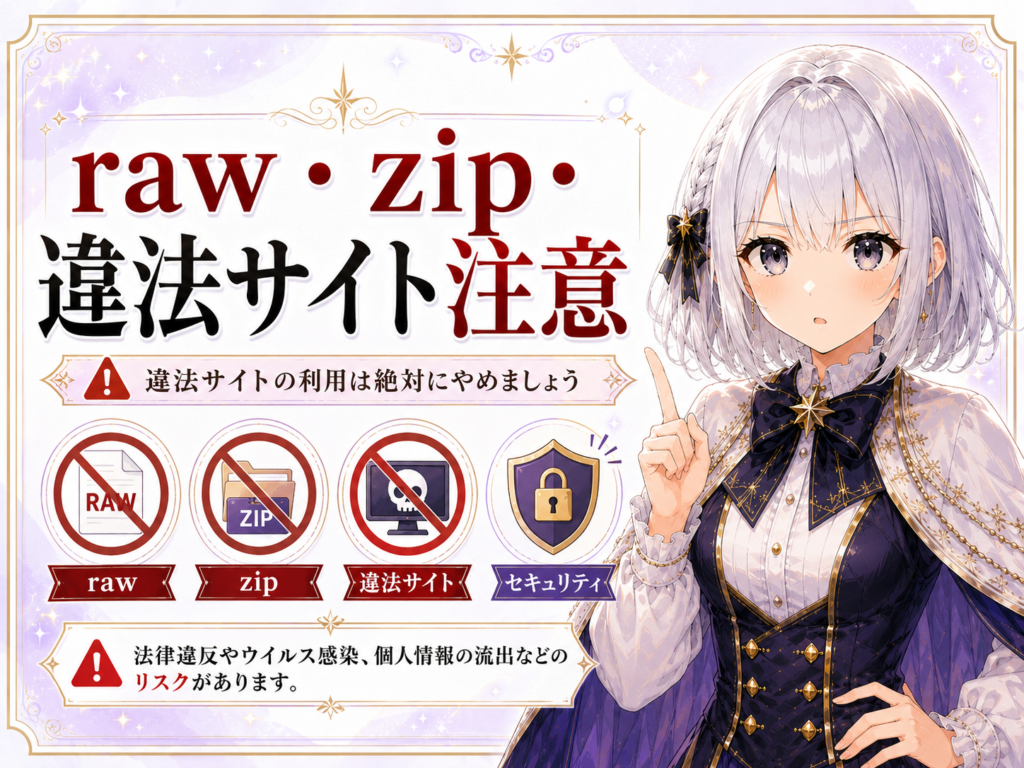 「チェンソーマン」をraw・zip・違法サイトで読む危険性を注意喚起するH2画像