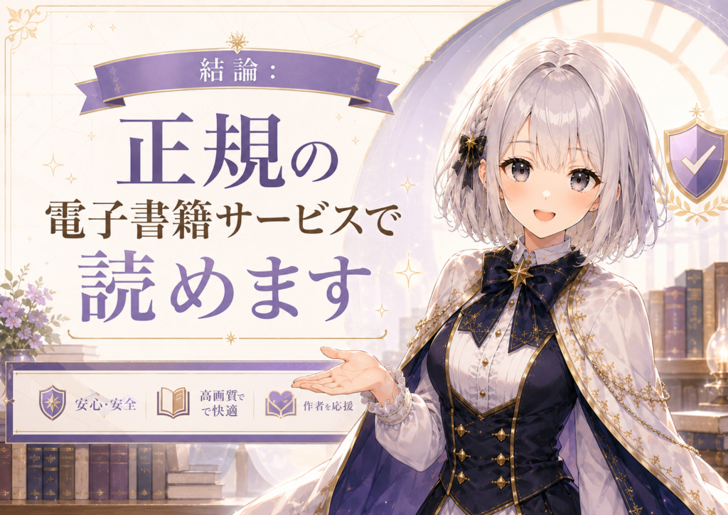 受付嬢ルナが『団長、その色気どうにかしてください！』を正規の電子書籍サービスで安全に読めると案内している画像