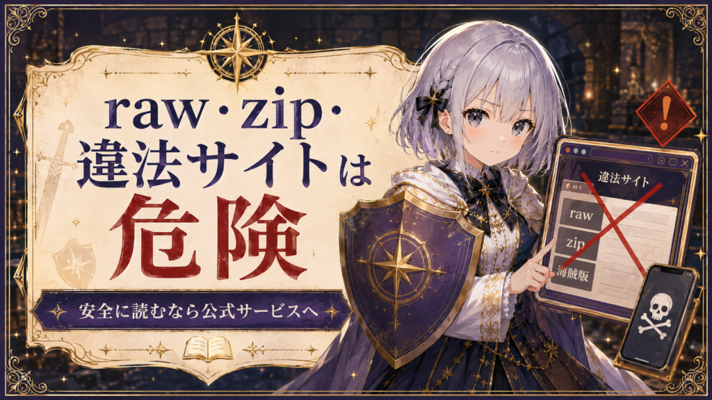 「ダンジョン飯」をraw・zip・違法サイトで読む危険性を注意喚起する画像