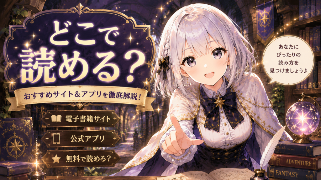 ルナが『婚約者が浮気相手と駆け落ちしました』をどこで読めるか案内している画像