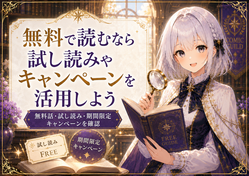 受付嬢ルナが『異世界で姉に名前を奪われました』を無料で読める範囲や試し読みを案内している画像