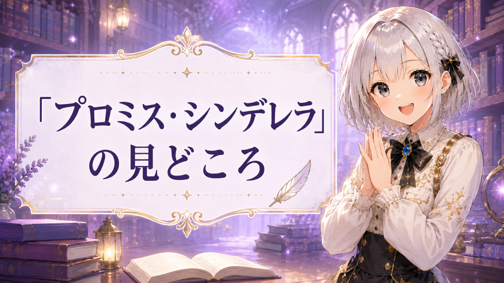 プロミス・シンデレラの見どころや魅力を紹介するルナのイラスト