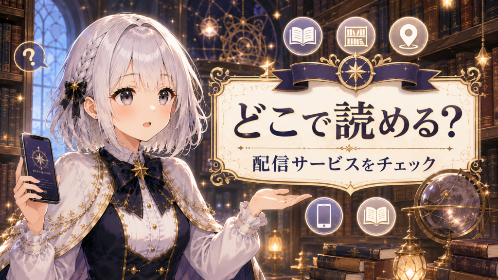 ルナが『歴史に残る悪女になるぞ』の漫画をどこで読めるか案内している画像