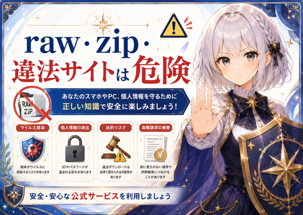 転生したらスライムだった件をrawやzipなどの違法サイトで読む危険性を注意喚起するH2画像