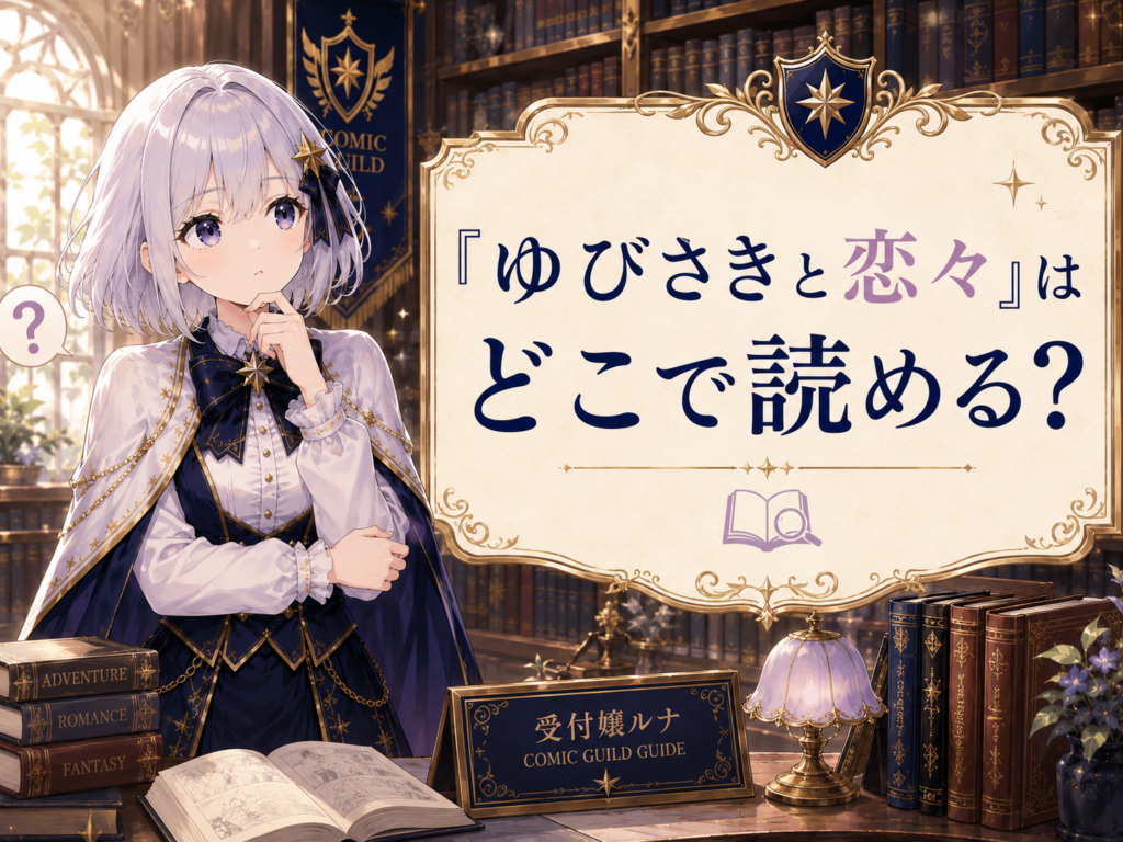 ゆびさきと恋々をどこで読めるのか案内しているルナのイラスト