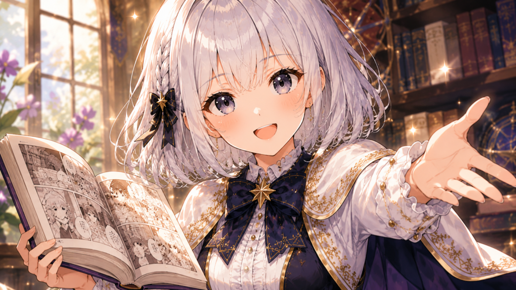 受付嬢ルナがアニメで『天幕のジャードゥーガル』を知った方へ原作漫画を案内しているまとめ用H2画像
