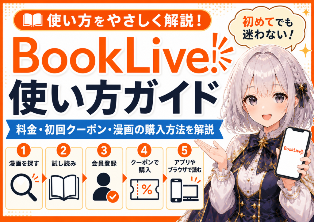 BookLiveの使い方を料金・初回クーポン・漫画の購入手順とともにルナが案内するサムネイル画像