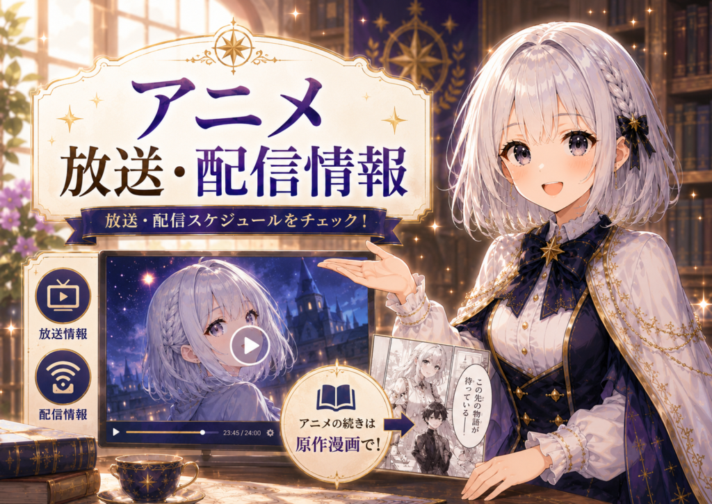 アニメ『ブチ切れ令嬢は報復を誓いました。』の放送・配信情報を案内するルナ