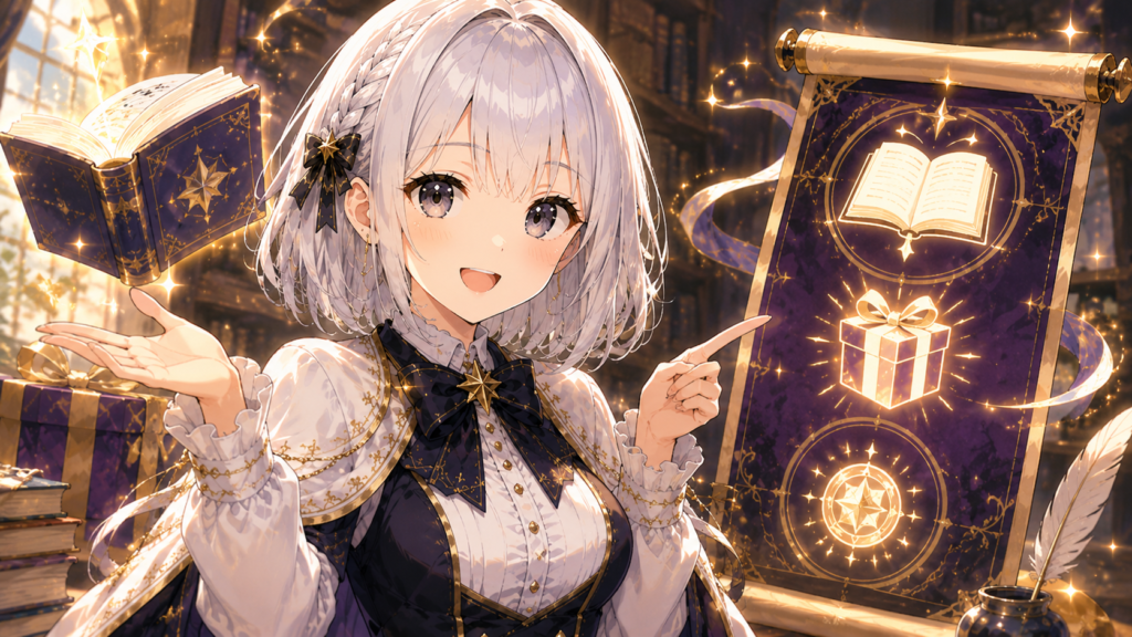 受付嬢ルナが『天幕のジャードゥーガル』を無料で読む方法や試し読みを案内しているH2画像